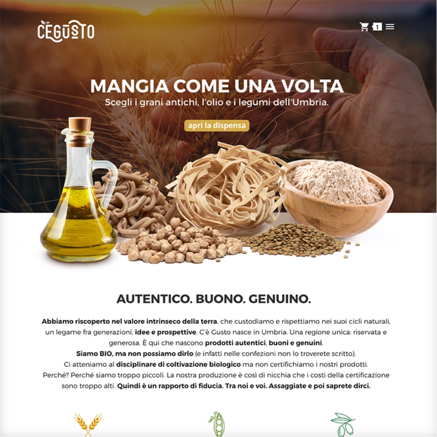 C’è Gusto – l’e-commerce per mangiare come una volta. Grani antichi, olio e  legumi dell’Umbria.