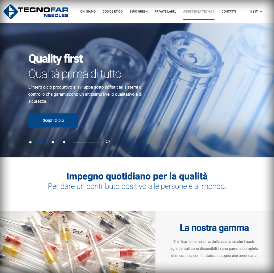 Sito Web Tecnofar Needles
